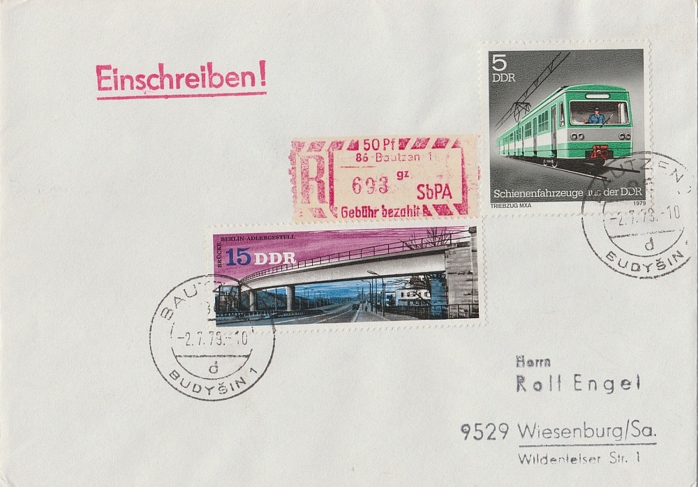 Einschreibbrief vom 2.7.79 mit EM 86-1 gz A (2)